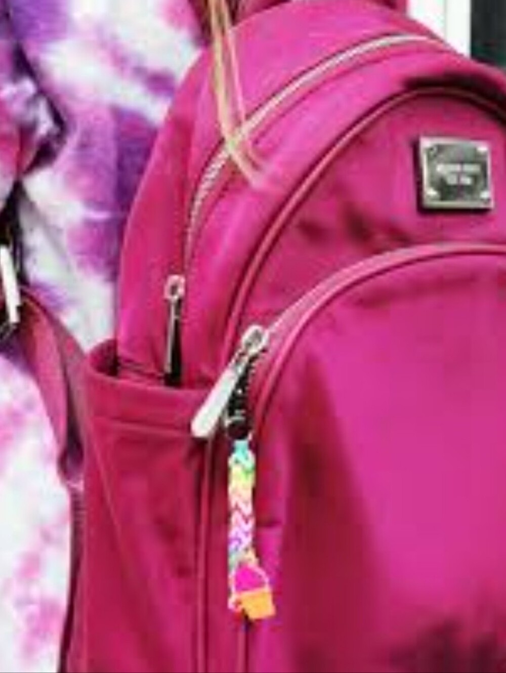 Micheal Kors Magenta Pink Backpack with Front Pocket
